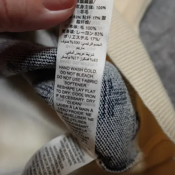 Tory Burch Sweater Womens Small Merino Wool Monogrammed Logo Sport Cream Crew